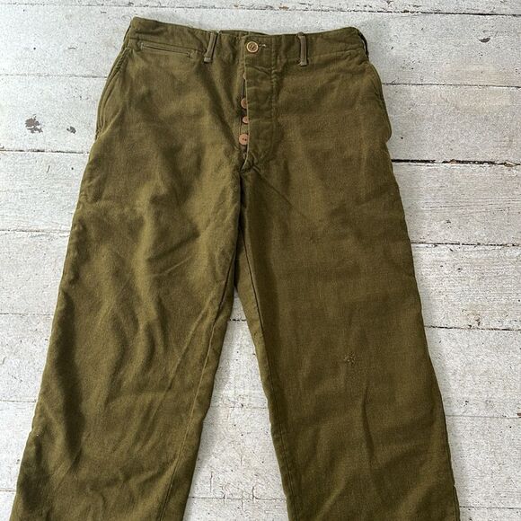 Vintage 40s Military Wool Gaberdine Field Trouser 32 Waist - Picture 2 of 7